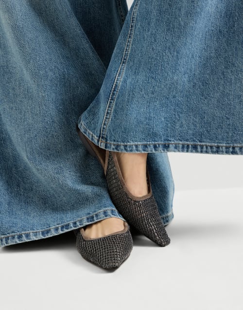 Flat Slingback in camoscio Marrone Donna - Brunello Cucinelli