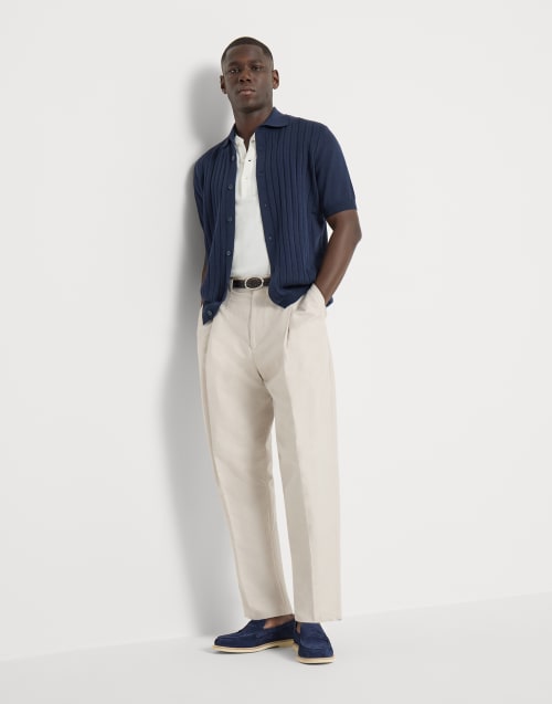 Calfskin penny loafers Avio Blue Man - Brunello Cucinelli