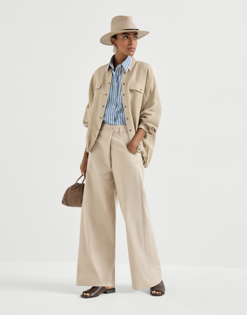 Loose Wrapped trousers Sand Woman - Brunello Cucinelli