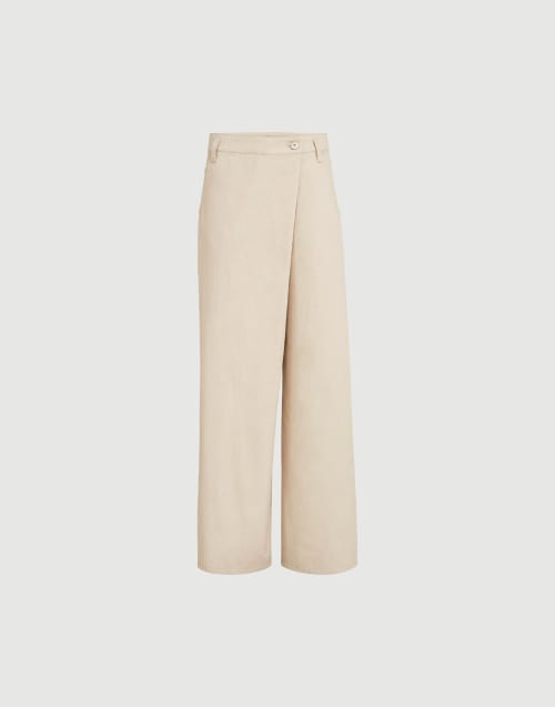 Loose Wrapped trousers Sand Woman - Brunello Cucinelli