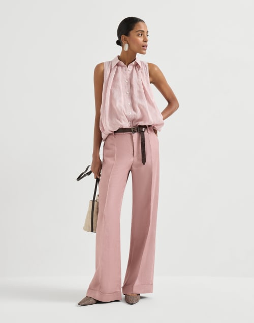 Loose Flared Trousers Pink Woman - Brunello Cucinelli