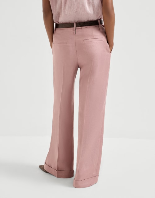 Loose Flared Trousers Pink Woman - Brunello Cucinelli