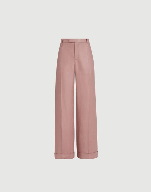 Loose Flared Trousers Pink Woman - Brunello Cucinelli