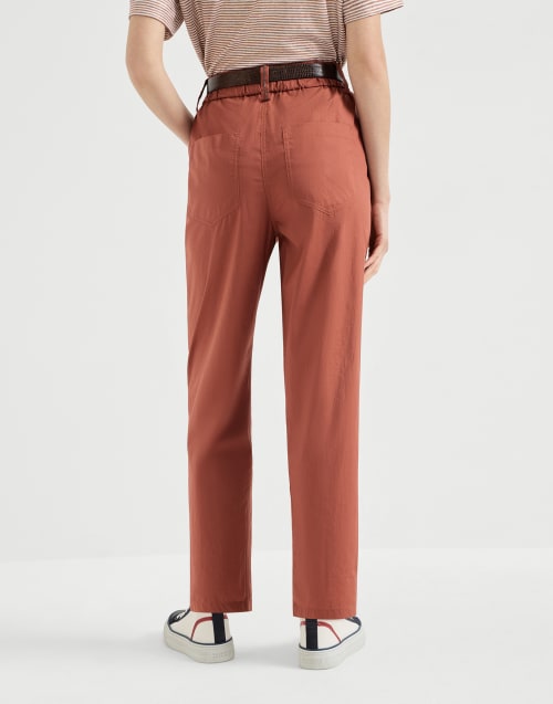 Pantalone cinque tasche Track Arancio Donna - Brunello Cucinelli