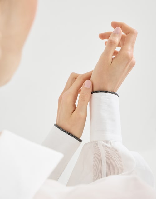 Striped organza shirt White Woman - Brunello Cucinelli