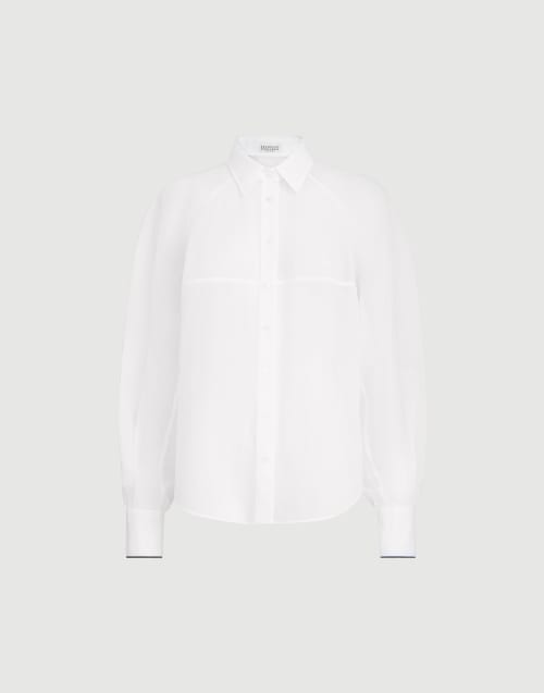 Striped organza shirt White Woman - Brunello Cucinelli