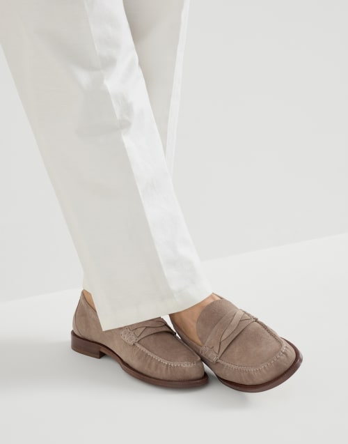 Suede loafers Taupe Smoke Man - Brunello Cucinelli