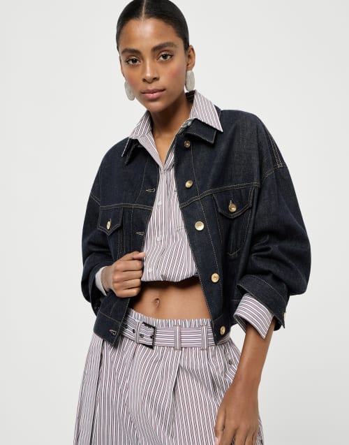 Jacke aus Denim Jeansblau Damen - Brunello Cucinelli