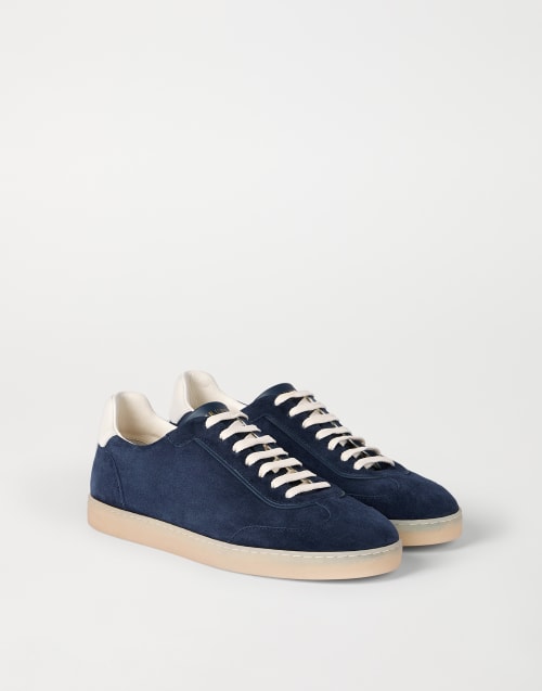 Suede sneakers Avio Blue Man - Brunello Cucinelli
