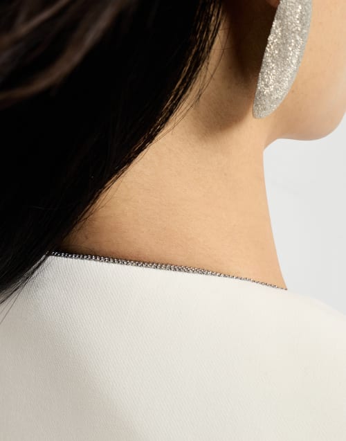 双层斜纹绉布马甲 象牙色 女款 - Brunello Cucinelli