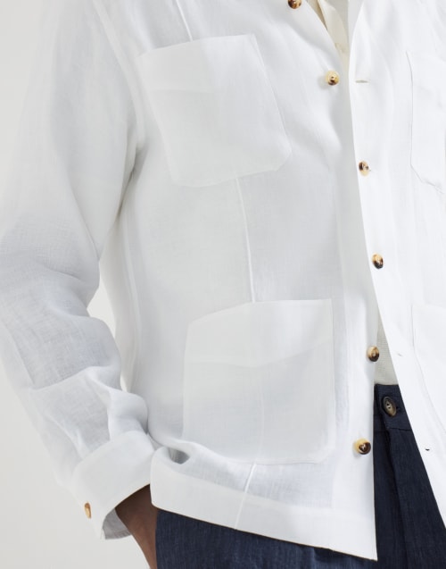 Linen guayabera White Man - Brunello Cucinelli
