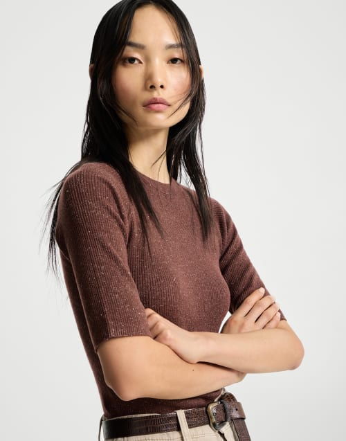 闪烁羊绒衫 波尔多色 女款 - Brunello Cucinelli