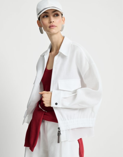Cotton outerwear jacket White Woman - Brunello Cucinelli