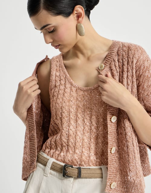 Dazzling cable top Brown Woman - Brunello Cucinelli