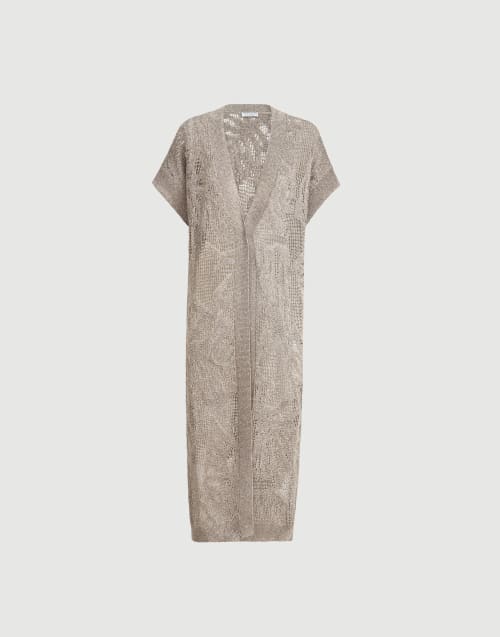 Dazzling water lilies long cardigan Mud Woman - Brunello Cucinelli