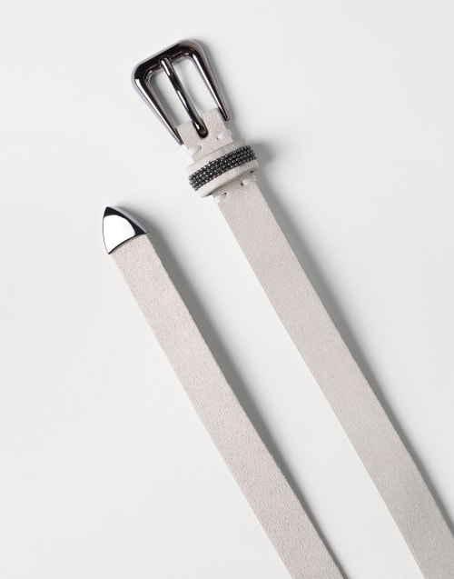 绒面革腰带 浅米色 女款 - Brunello Cucinelli