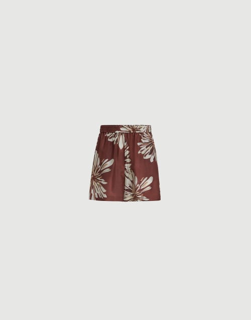 Bloom print shorts Bordeaux Woman - Brunello Cucinelli