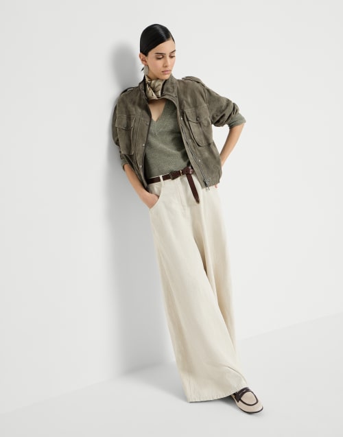 Raffia and leather loafers Rope Woman - Brunello Cucinelli