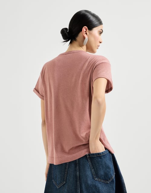 Leichter Pullover aus Kaschmir und Seide Rosa Damen - Brunello Cucinelli