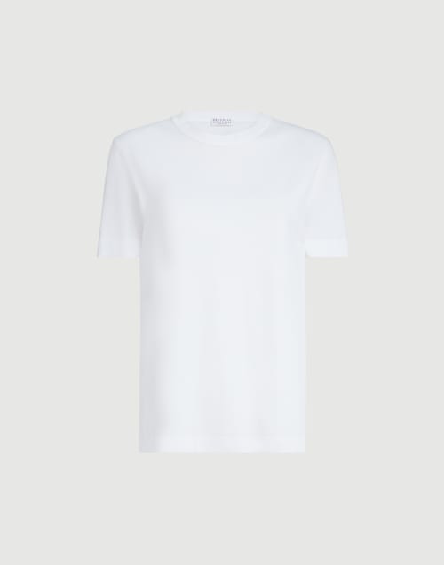 T-Shirt aus Jersey Weiß Damen - Brunello Cucinelli