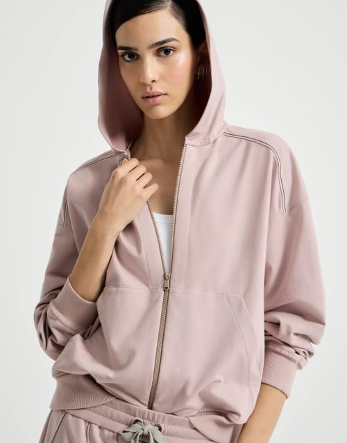 Sudadera de felpa ligera Rosa Mujer - Brunello Cucinelli