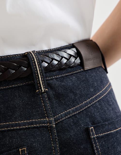 Loose Flared Trousers Dark Denim Woman - Brunello Cucinelli