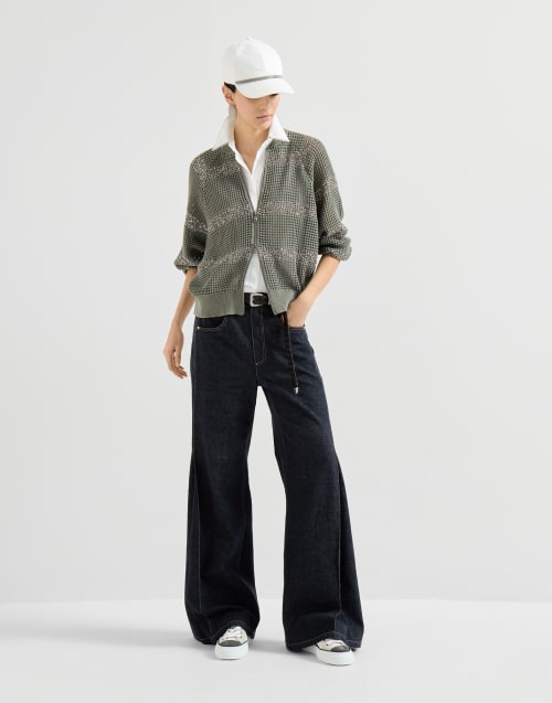 Loose Flared Trousers Dark Denim Woman - Brunello Cucinelli