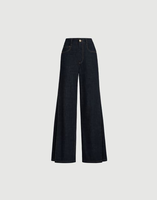 Loose Flared Trousers Dark Denim Woman - Brunello Cucinelli