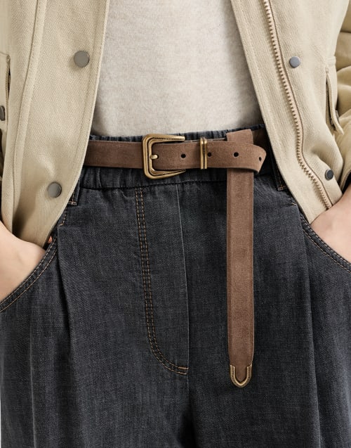 Suede belt Light Brown Woman - Brunello Cucinelli