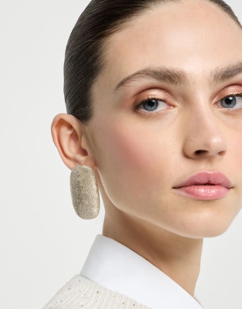 Silver shimmer earrings Gold Woman - Brunello Cucinelli