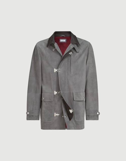 Suede outerwear Medium Grey Man - Brunello Cucinelli