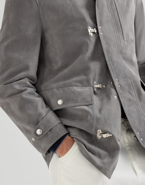 Suede outerwear Medium Grey Man - Brunello Cucinelli