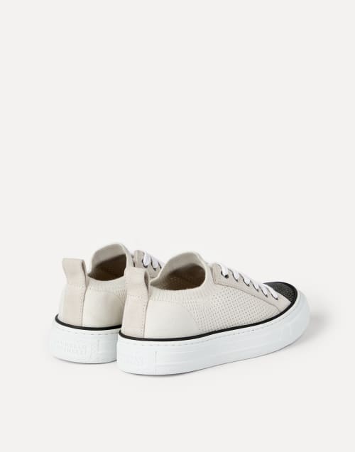 Cotton knit sneakers White Woman - Brunello Cucinelli