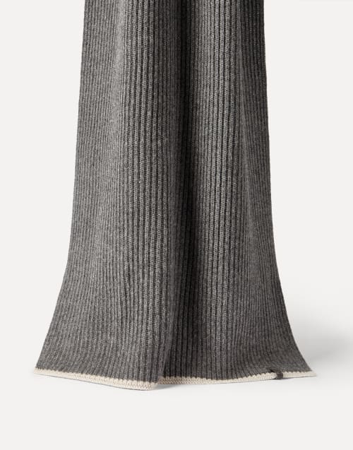 Knit scarf Medium Grey Woman - Brunello Cucinelli