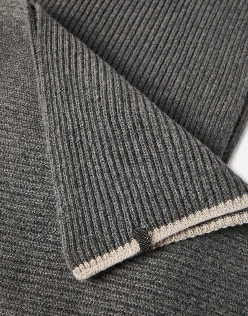 Knit scarf Medium Grey Woman - Brunello Cucinelli