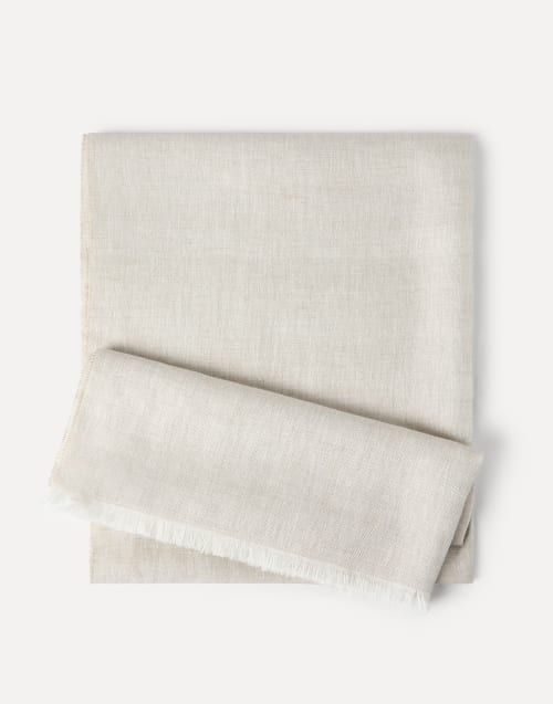 闪烁亚麻围巾 米黄 女款 - Brunello Cucinelli