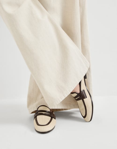 Raffia and leather mules Rope Woman - Brunello Cucinelli