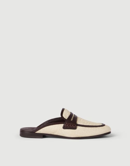 Raffia and leather mules Rope Woman - Brunello Cucinelli