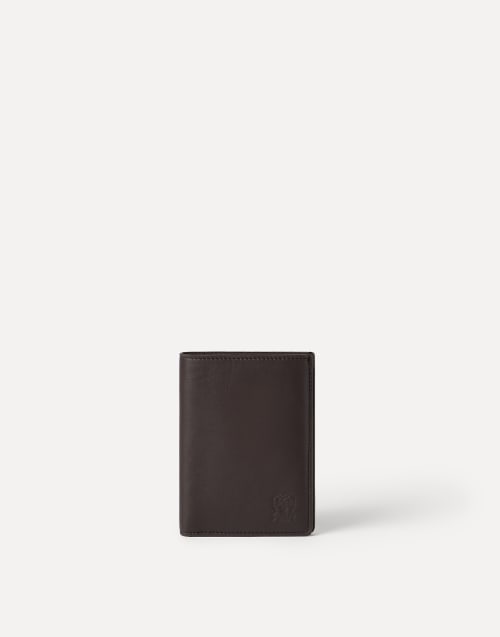 Calfskin passport holder Rust Brown Man - Brunello Cucinelli