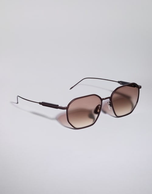 Geometric titanium frame Chocolate Eyewear - Brunello Cucinelli
