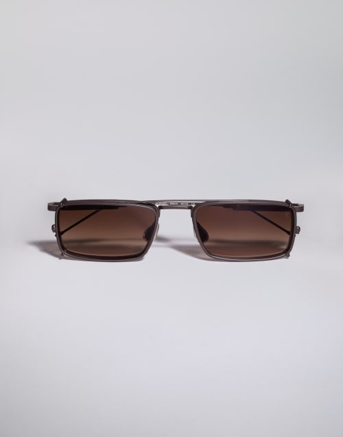 Titanium frame with clip-on Chocolate Eyewear - Brunello Cucinelli