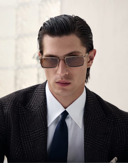 Titanium frame with clip-on Rose Gold Eyewear - Brunello Cucinelli