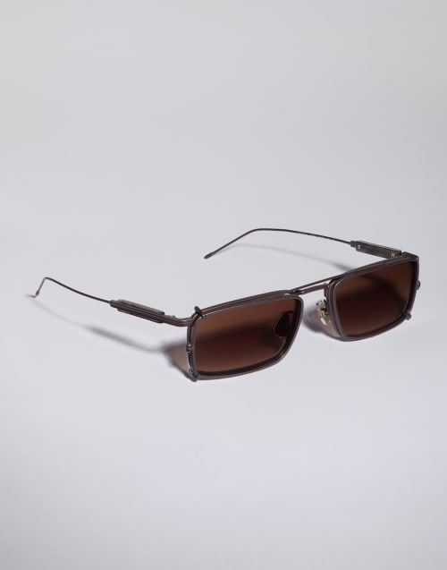 Titanium frame with clip-on Chocolate Eyewear - Brunello Cucinelli