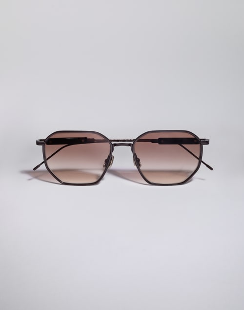 Geometric titanium frame Chocolate Eyewear - Brunello Cucinelli