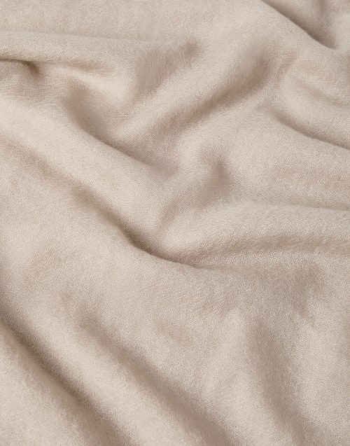 丝绒混纺围巾 米黄 女款 - Brunello Cucinelli