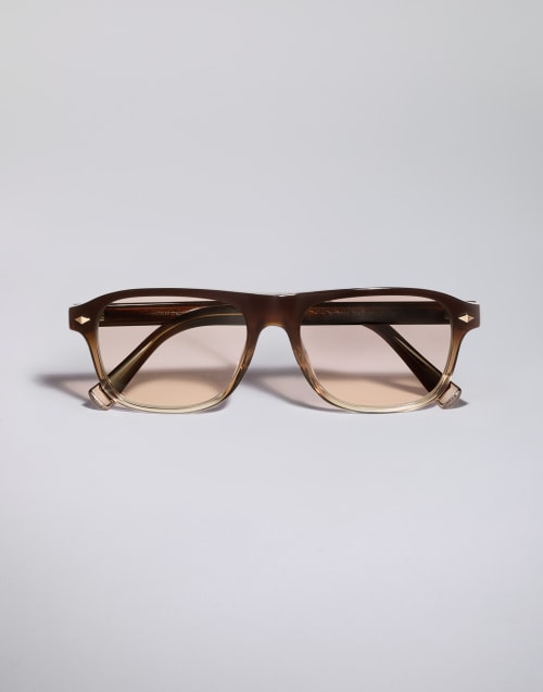 Rectangular acetate frame Brown Fade Eyewear - Brunello Cucinelli
