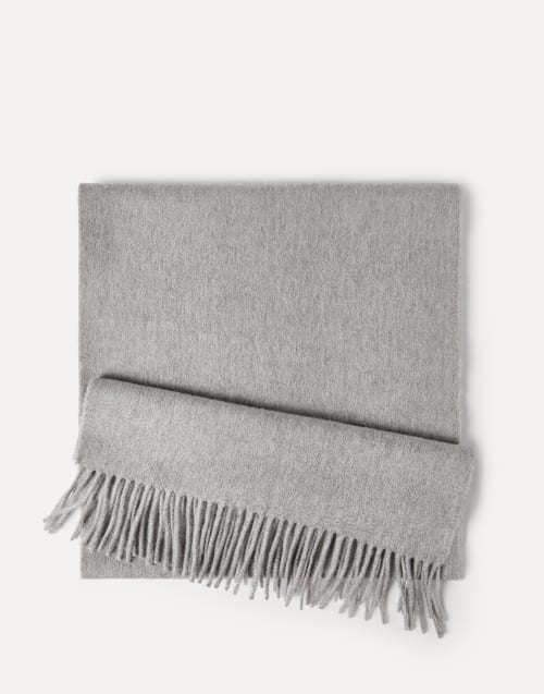 Sciarpa in maglia double Grigio Chiaro Donna - Brunello Cucinelli