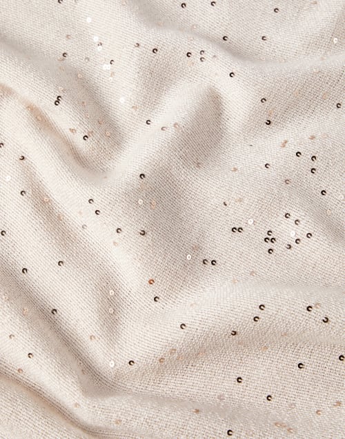 Bufanda de cachemir y seda Diamante Avena Mujer - Brunello Cucinelli