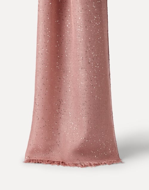 Cashmere and silk Diamond yarn scarf Pink Woman - Brunello Cucinelli