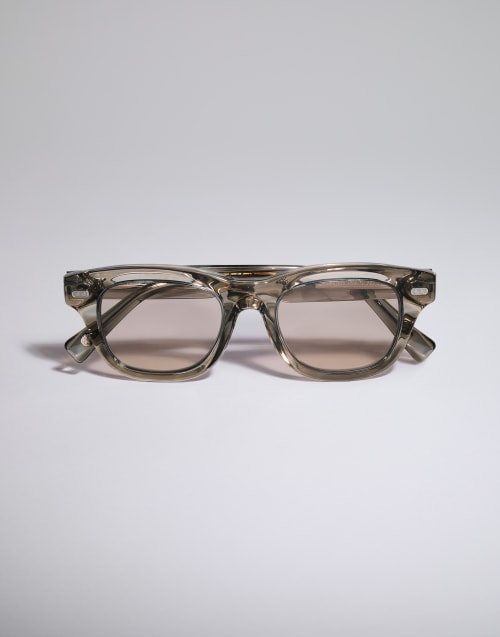 Squared acetate frame Taupe Smoke Eyewear - Brunello Cucinelli